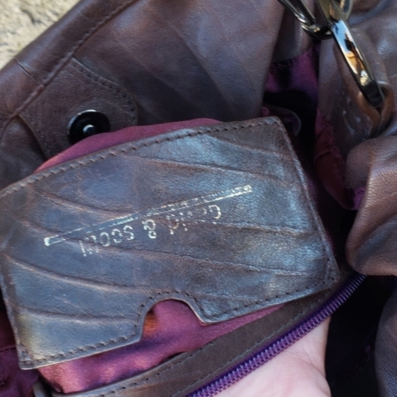 David & Scotti Brown Leather Over the Shoulder Bag - Picture 5 of 11